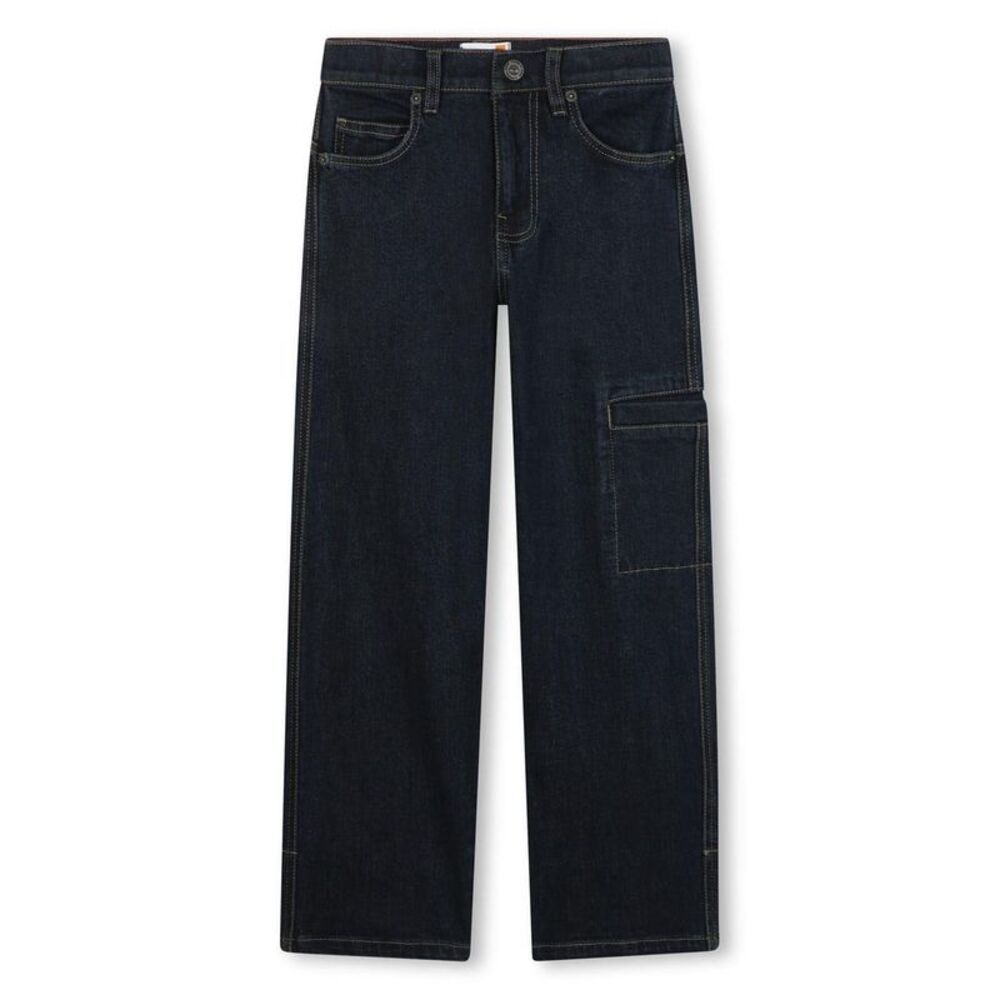 Timberland Boys Carpenter Relaxed Fit Cargo Jeans / Denim Blue
